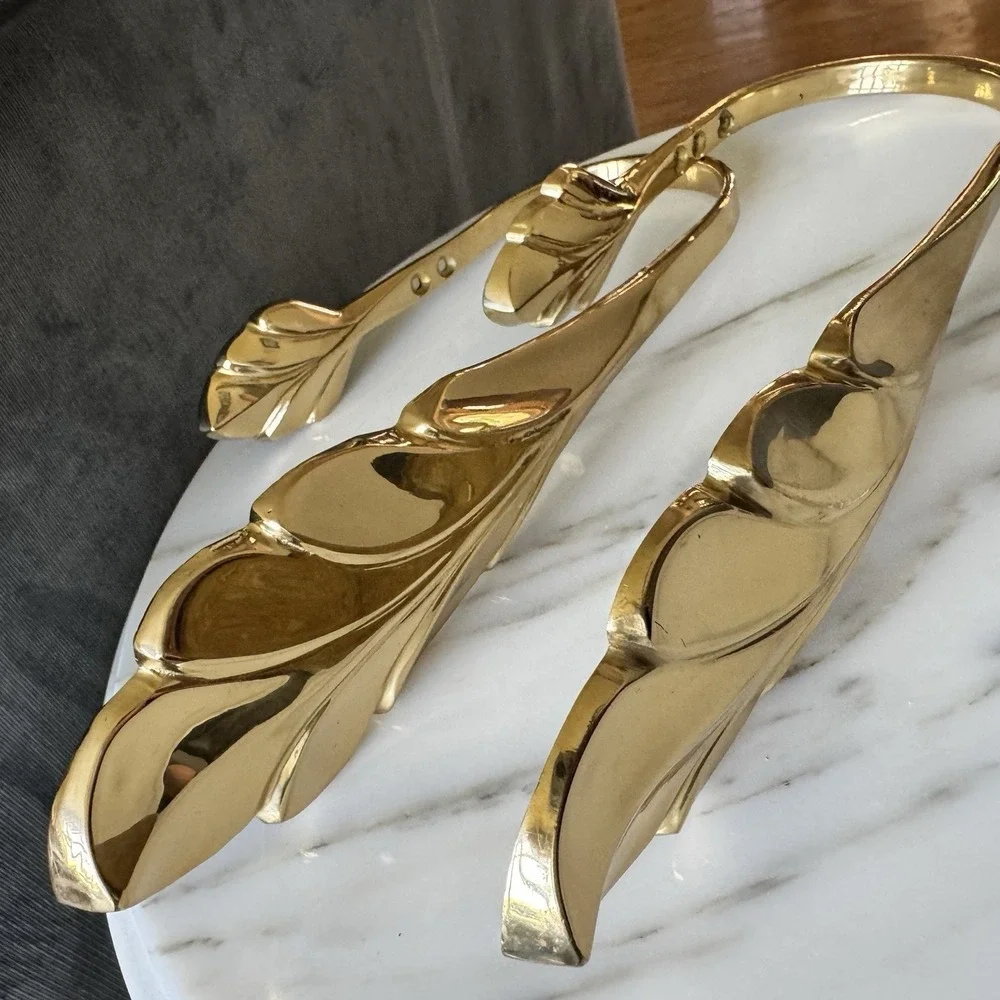 Solid Brass Leaf Design Curtain Tie Backs 11